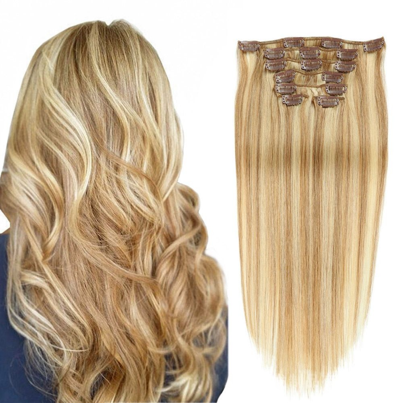Ash Blonde/Beach Blonde Clip-In Hair Extensions