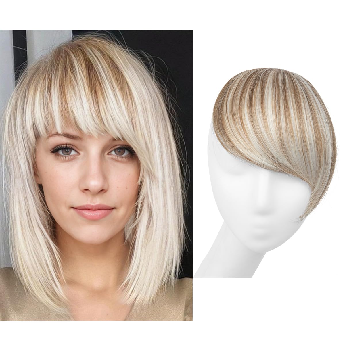 Ivory Blonde Clip-in Bangs