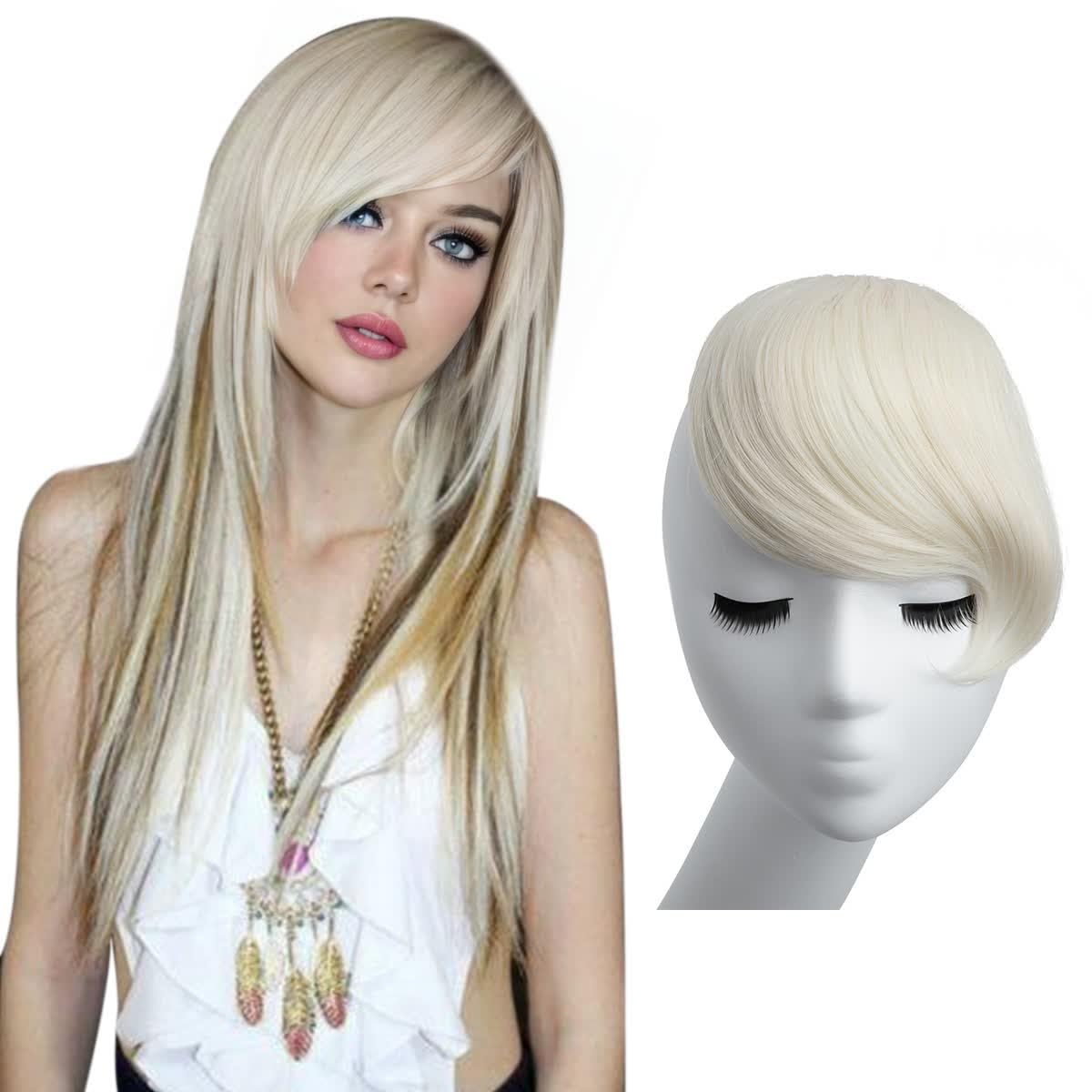 Platinum Blonde Clip-in Bangs