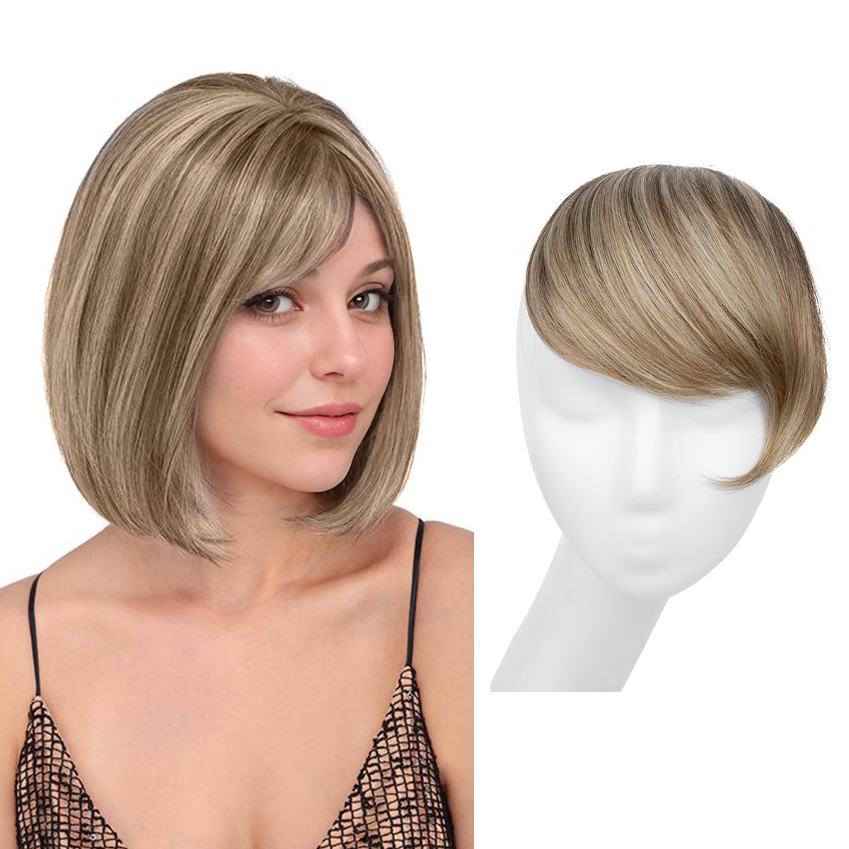 Dark Sand Clip-in Bangs