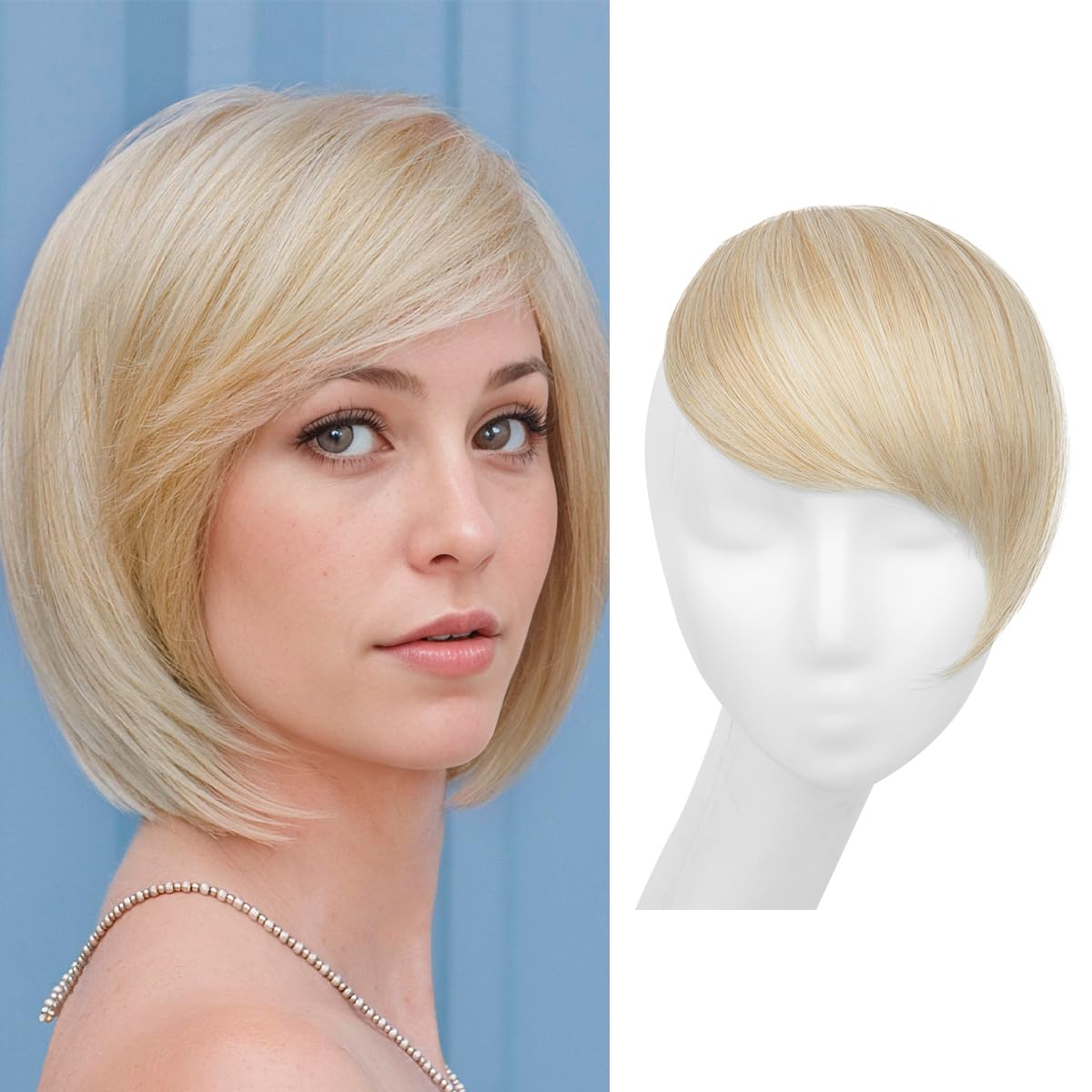 Light Champagne Clip-in Bangs