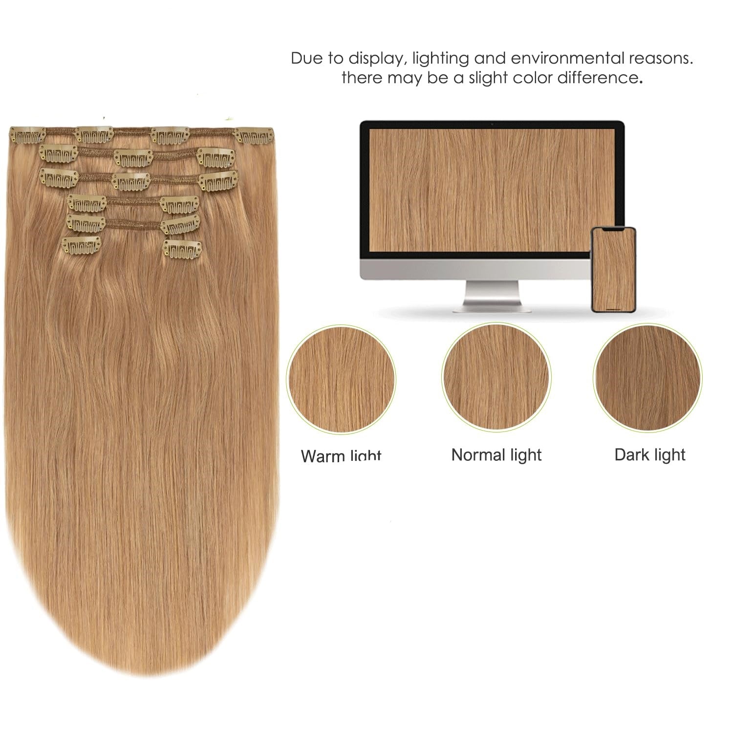 Dark Honey Blonde Clip-In Hair Extensions