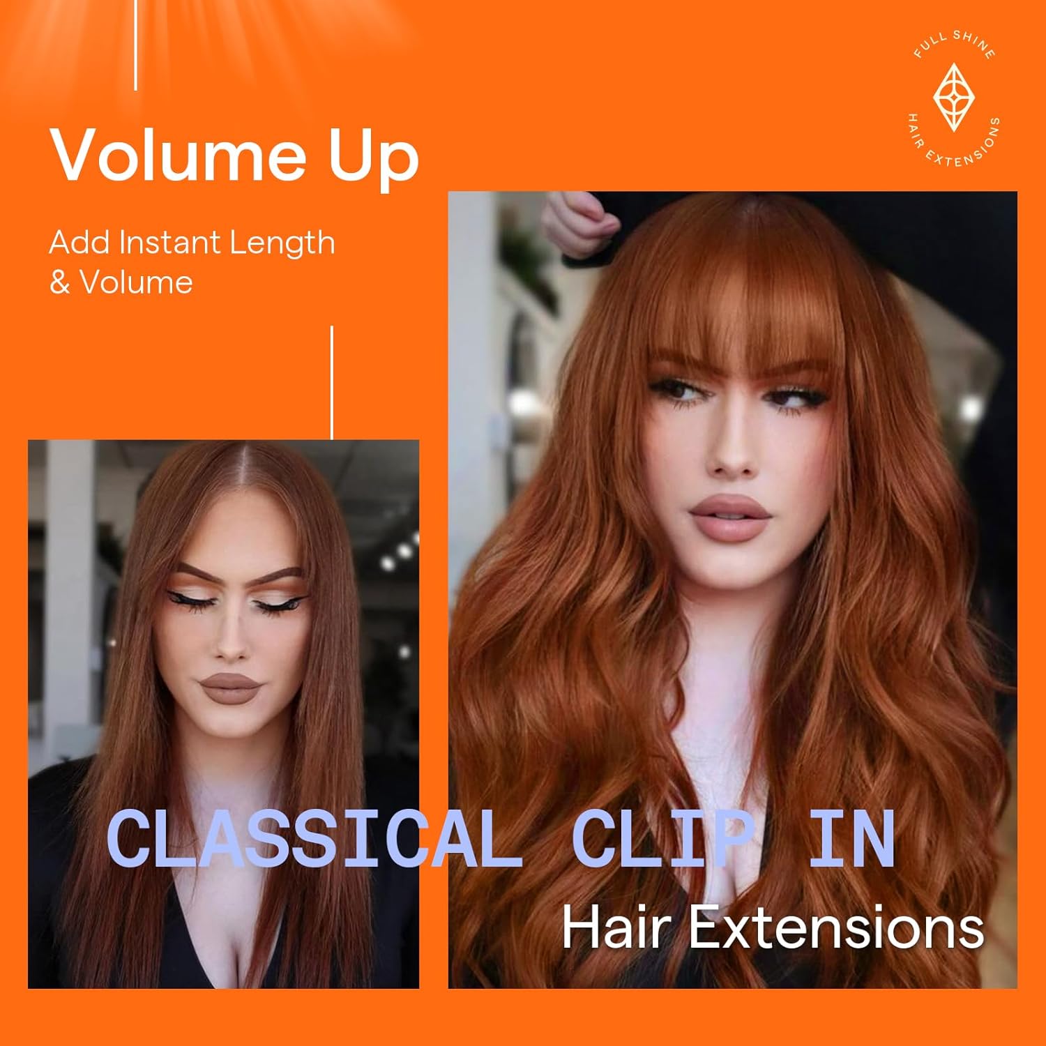 Light Auburn Clip-In Hair Extensions