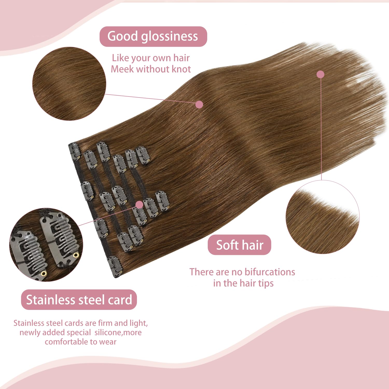 Light Brown Clip-In Hair Extensions