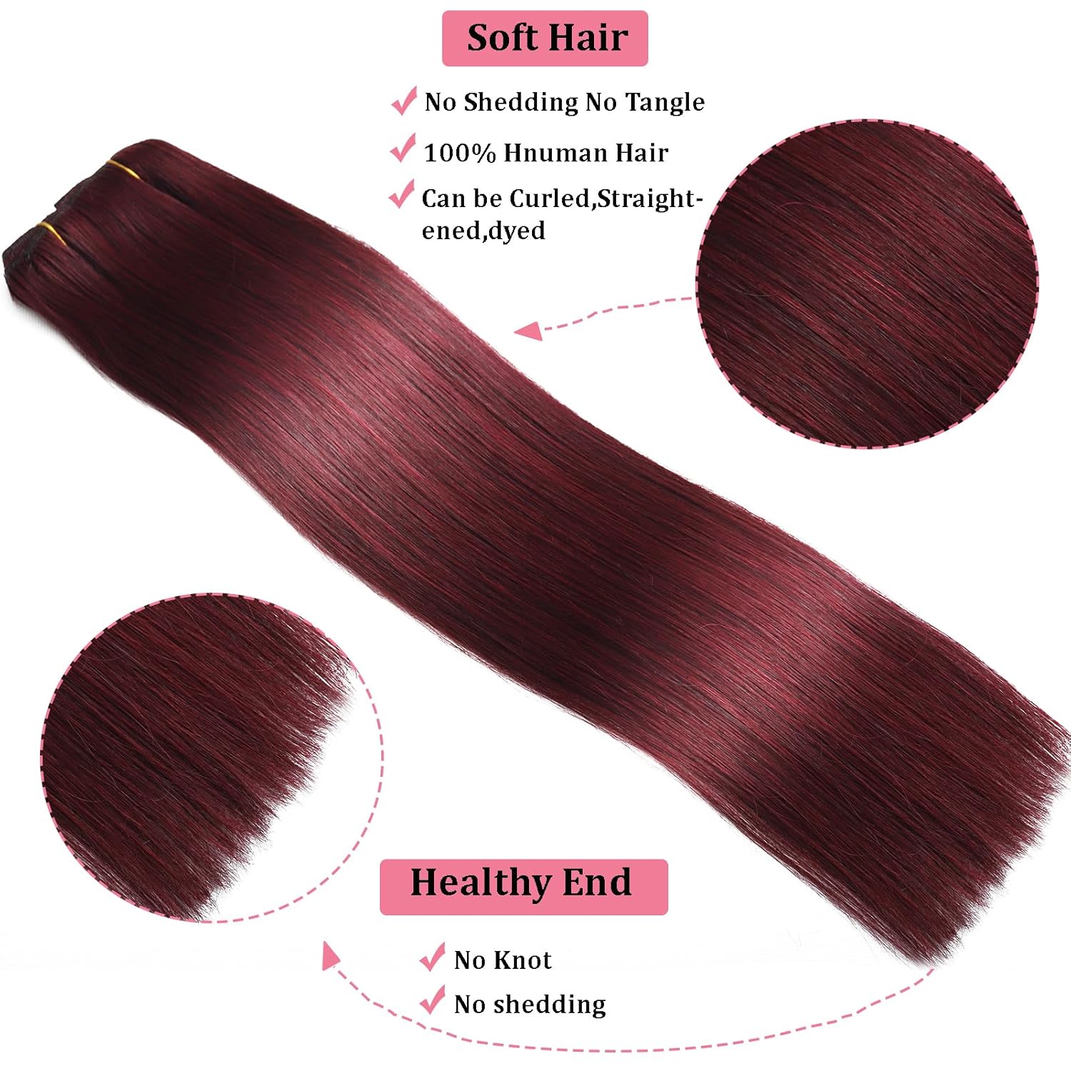 Burgundy Clip-In Hair Extensions