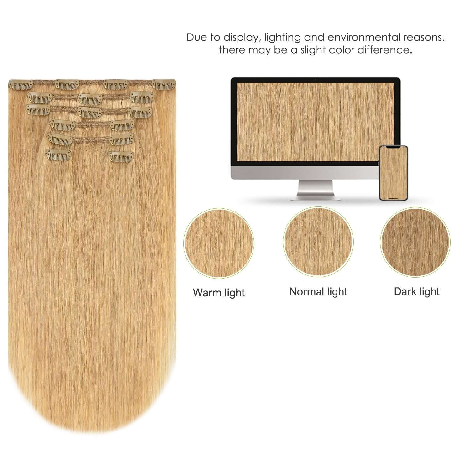 Light Honey Blonde Clip-In Hair Extensions