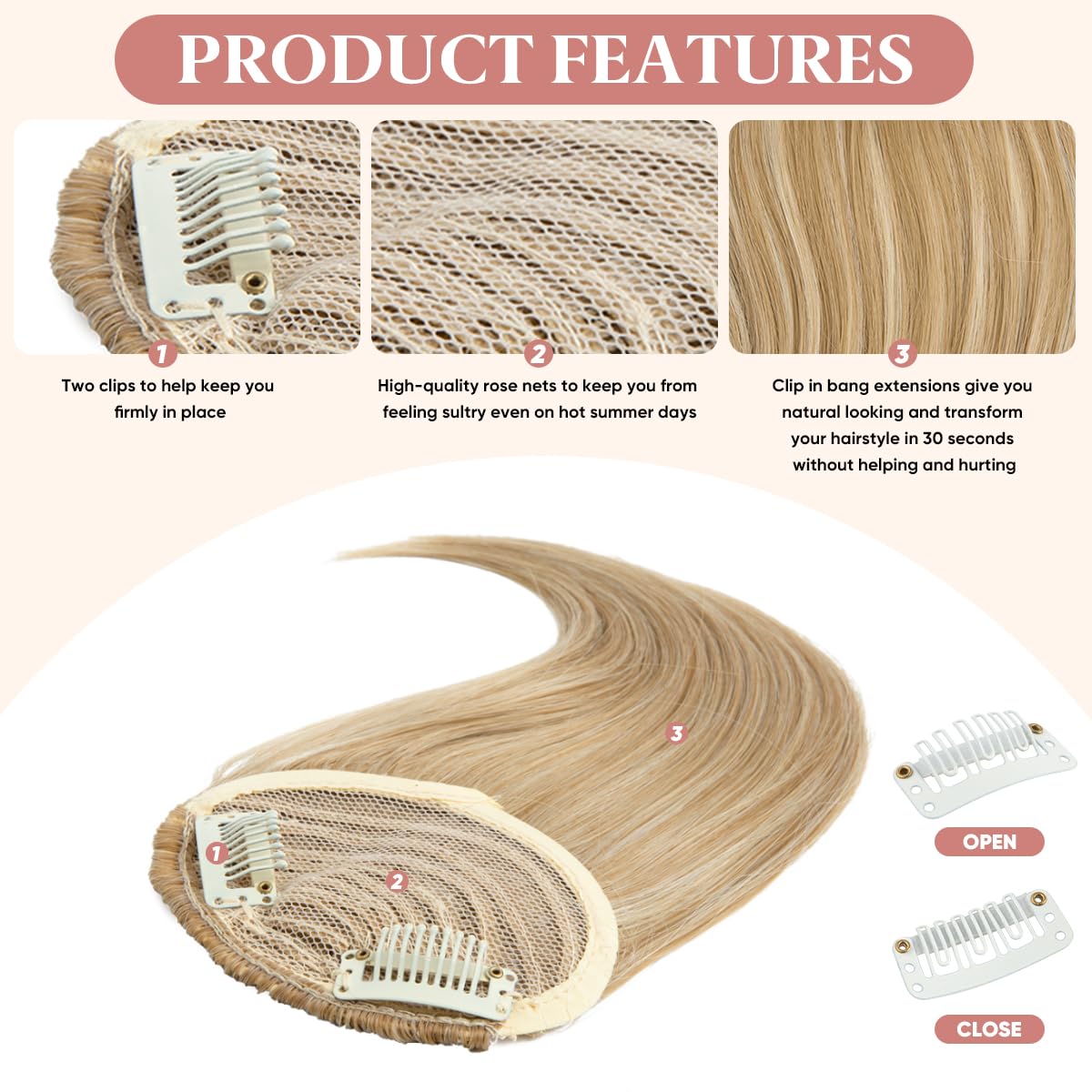 Bahama Beige Clip-in Bangs