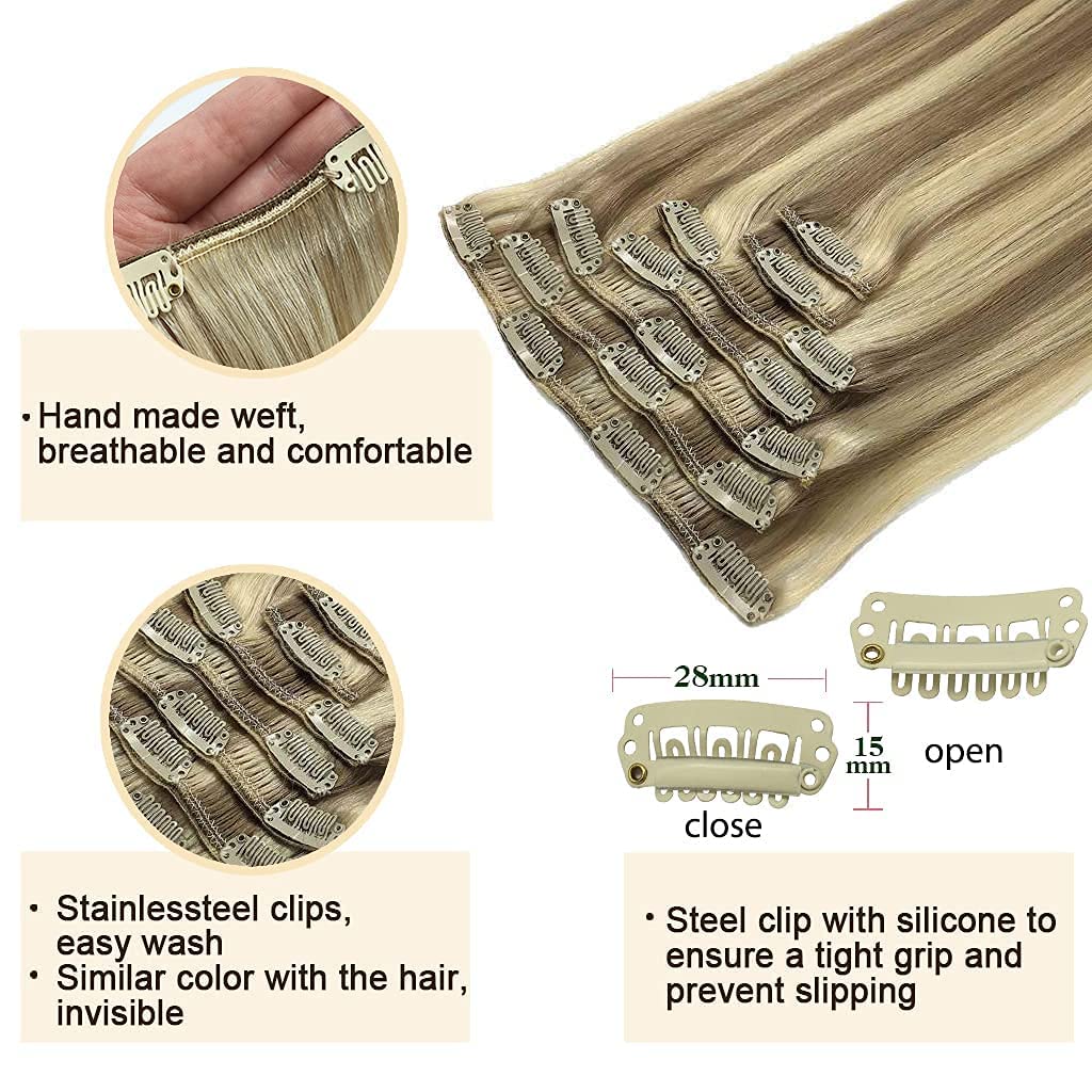 Light Brown/Golden Blonde Clip-In Hair Extensions