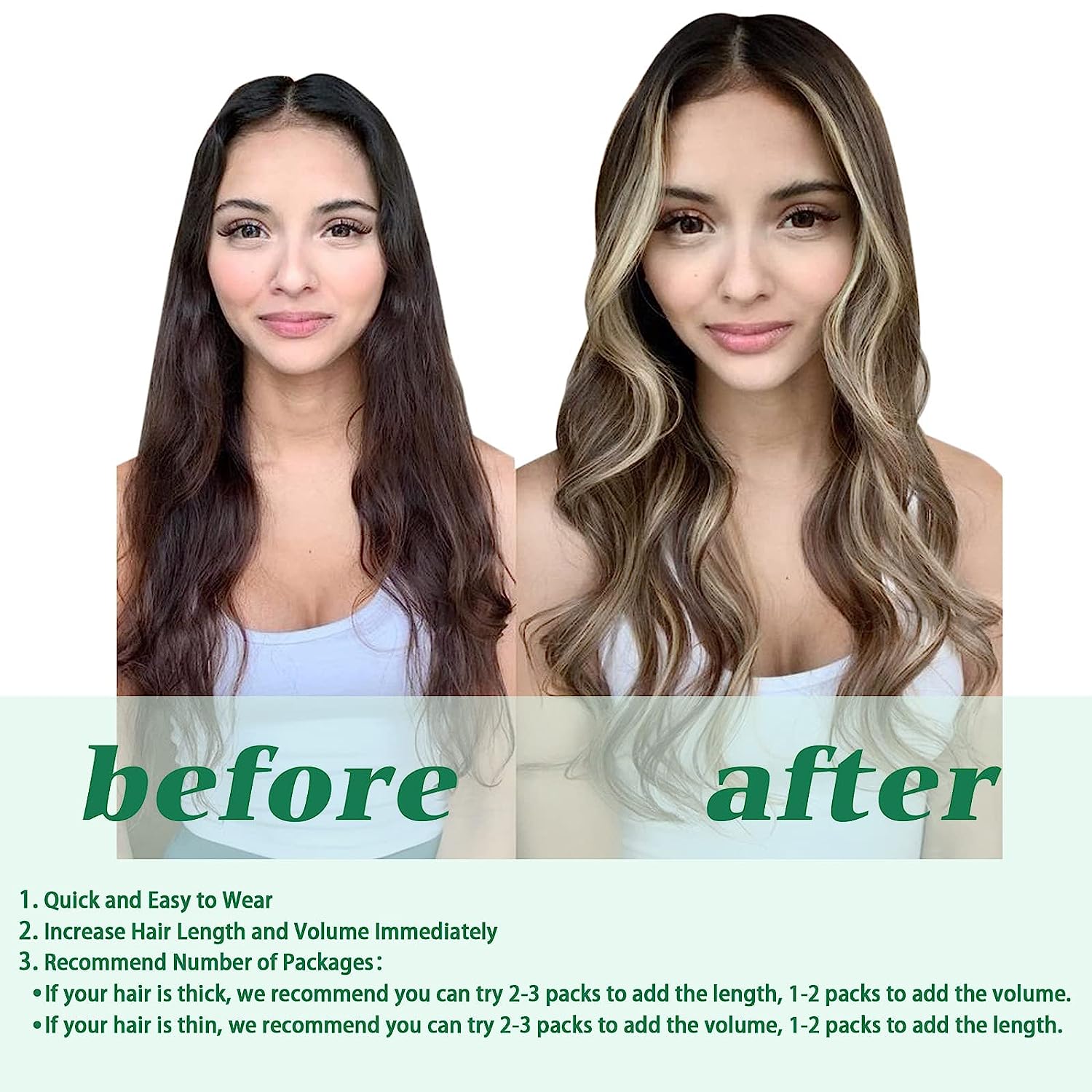 Brown to Honey Blonde Clip-In Hair Extensions