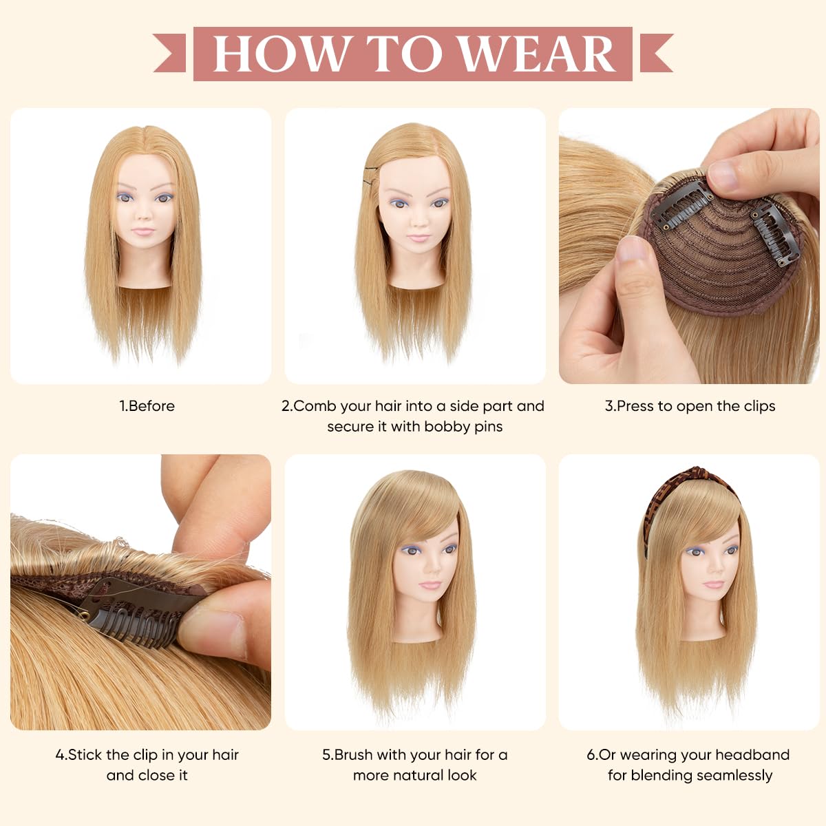 Bahama Beige Clip-in Bangs