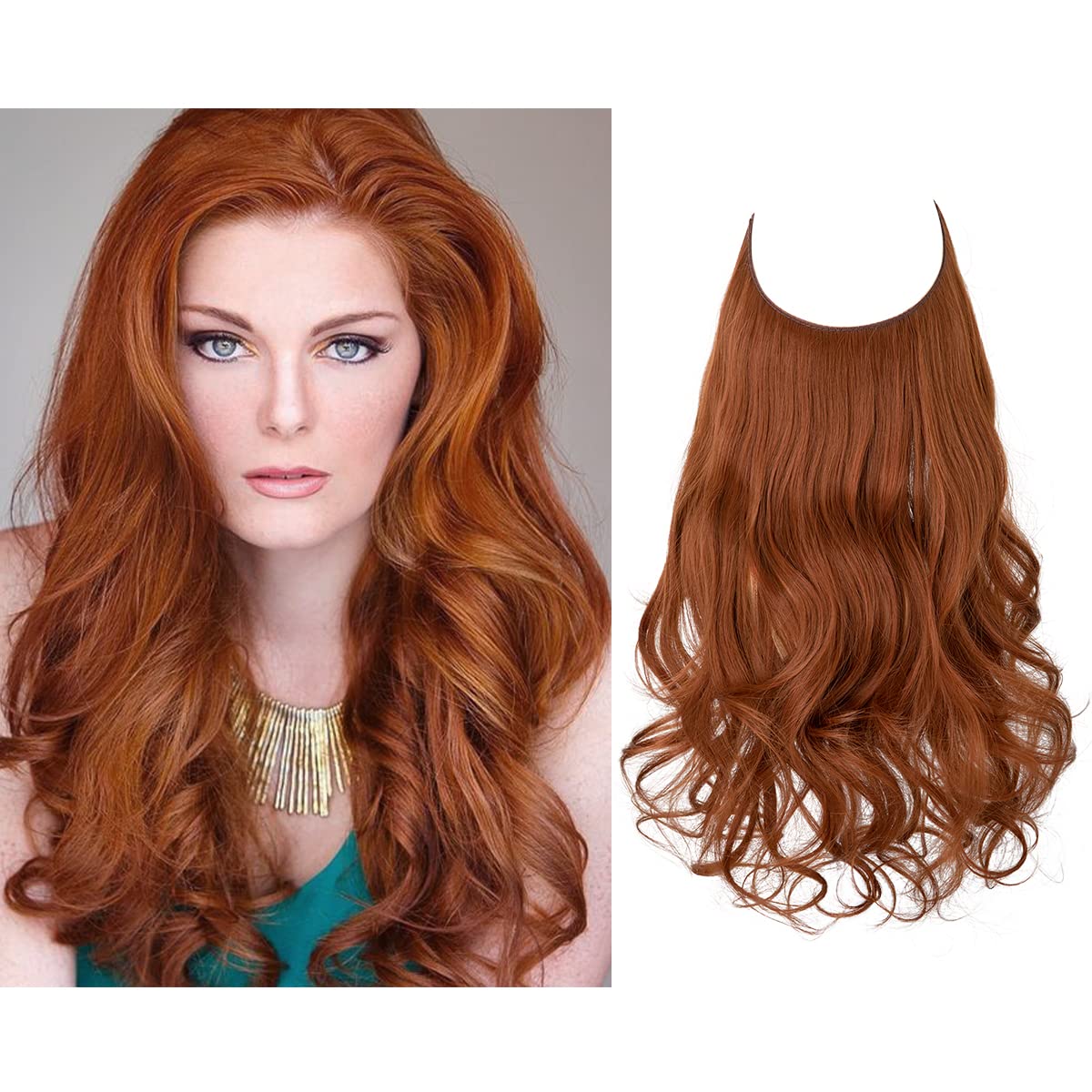 Copper Red Halo Hair Extensions