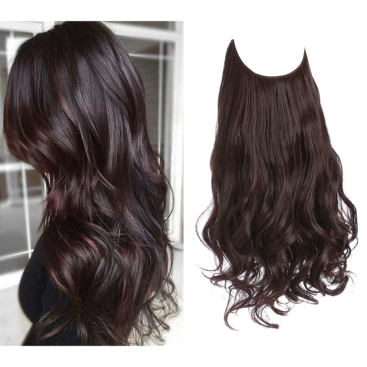 Chestnut Brown Halo Hair Extensions