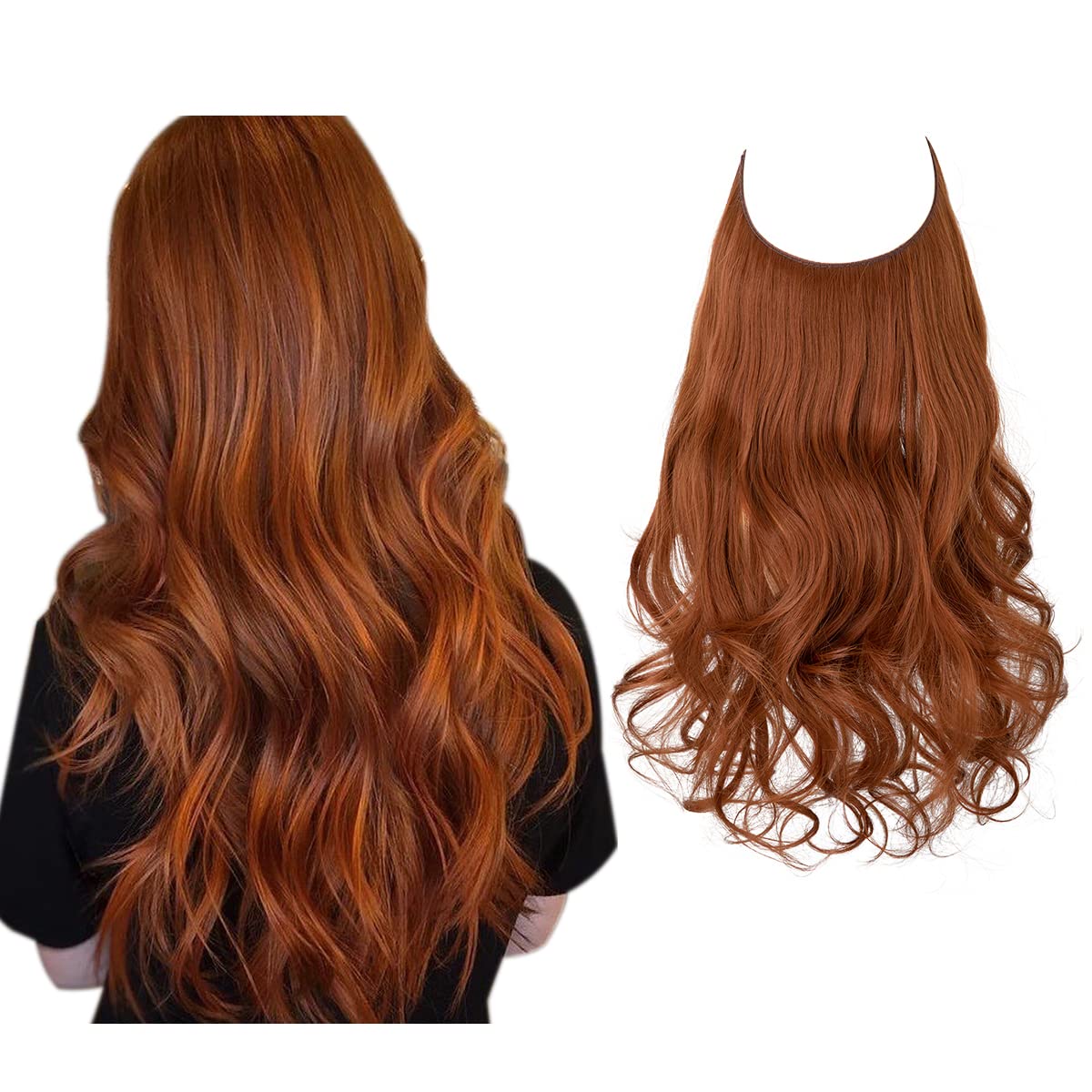 Copper Red Halo Hair Extensions