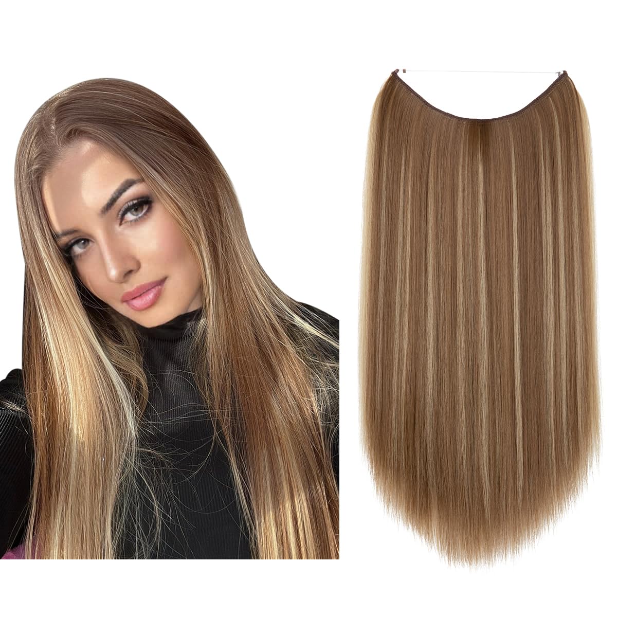 Ash Medium Brown/Ash Blonde Straight Halo