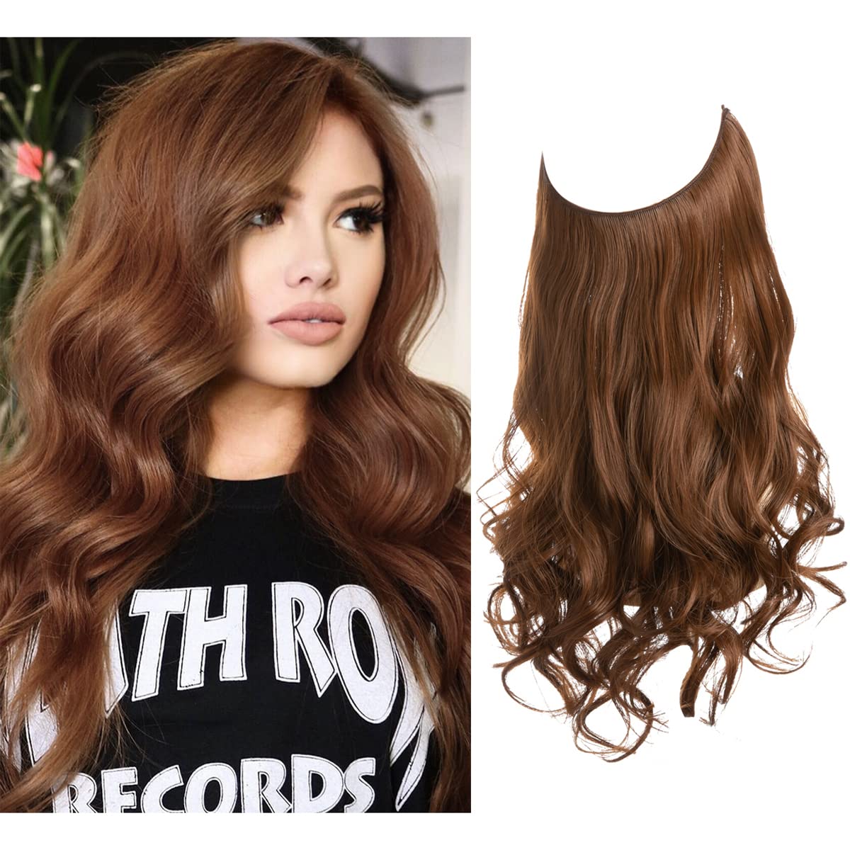 Light Auburn Halo Hair Extensions