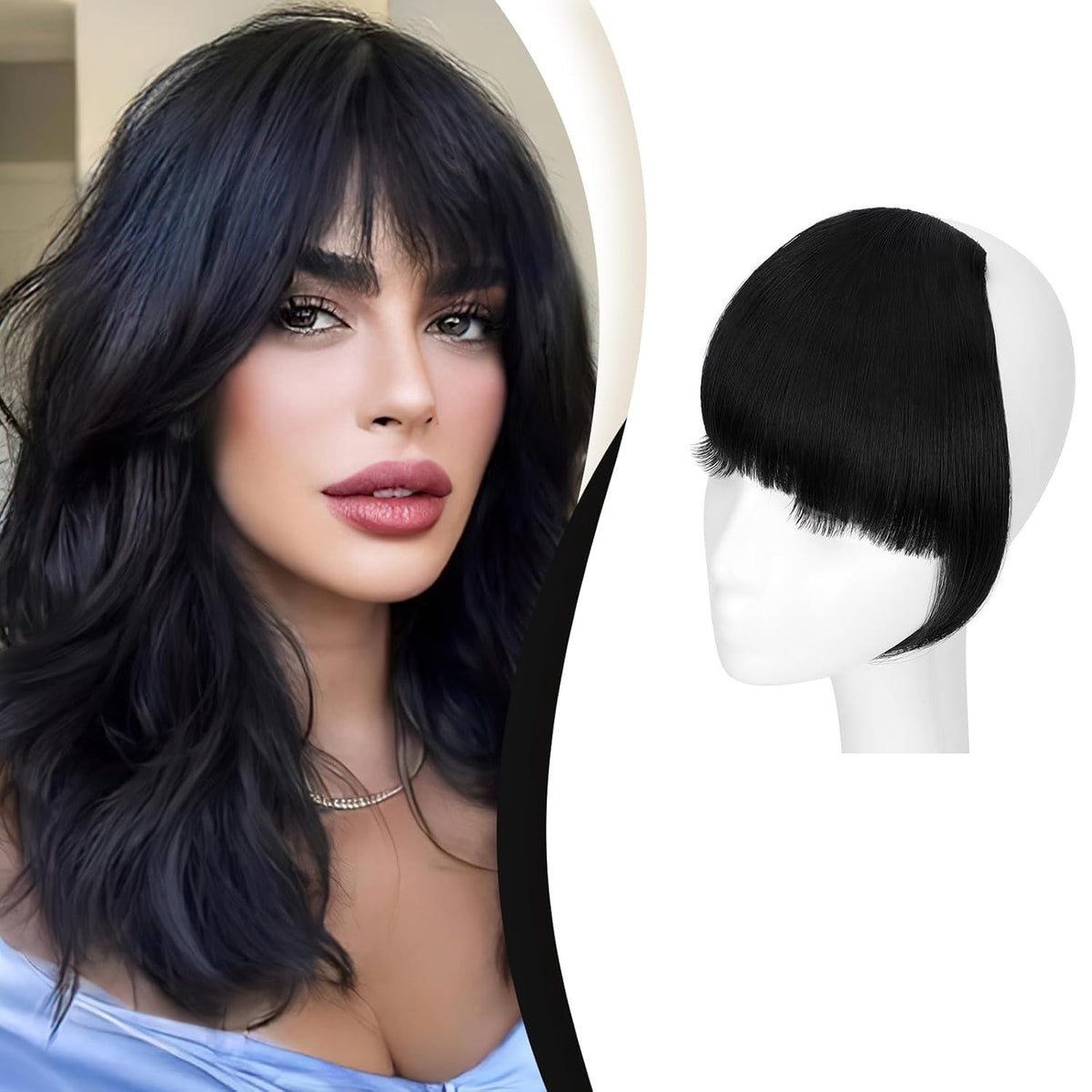 Off Black Clip-in Bangs