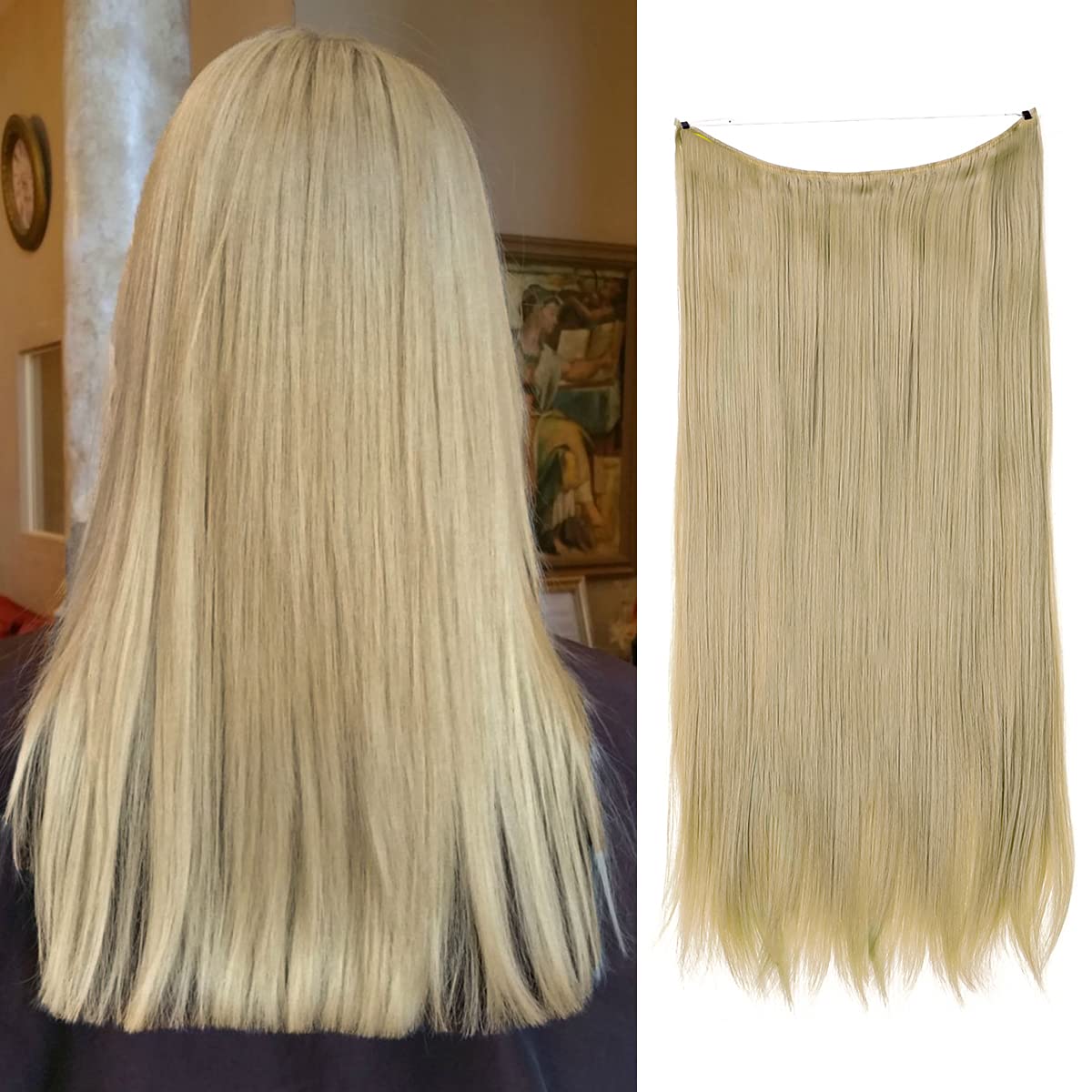 Pale Ash Blonde Straight Halo
