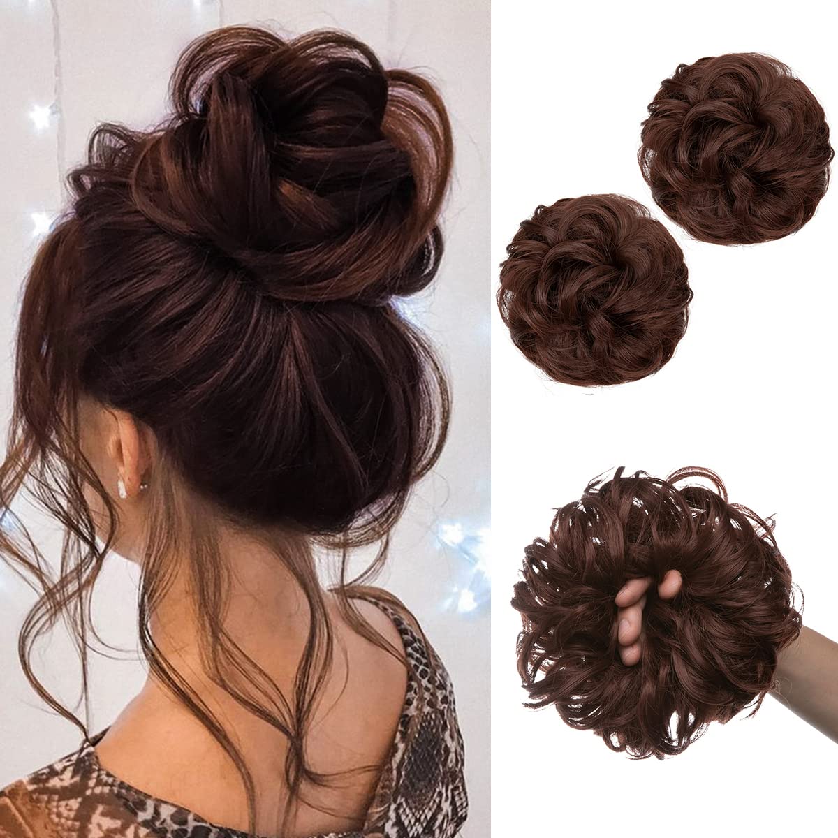 Chestnut Brown Hair Buns (2 Pieces)