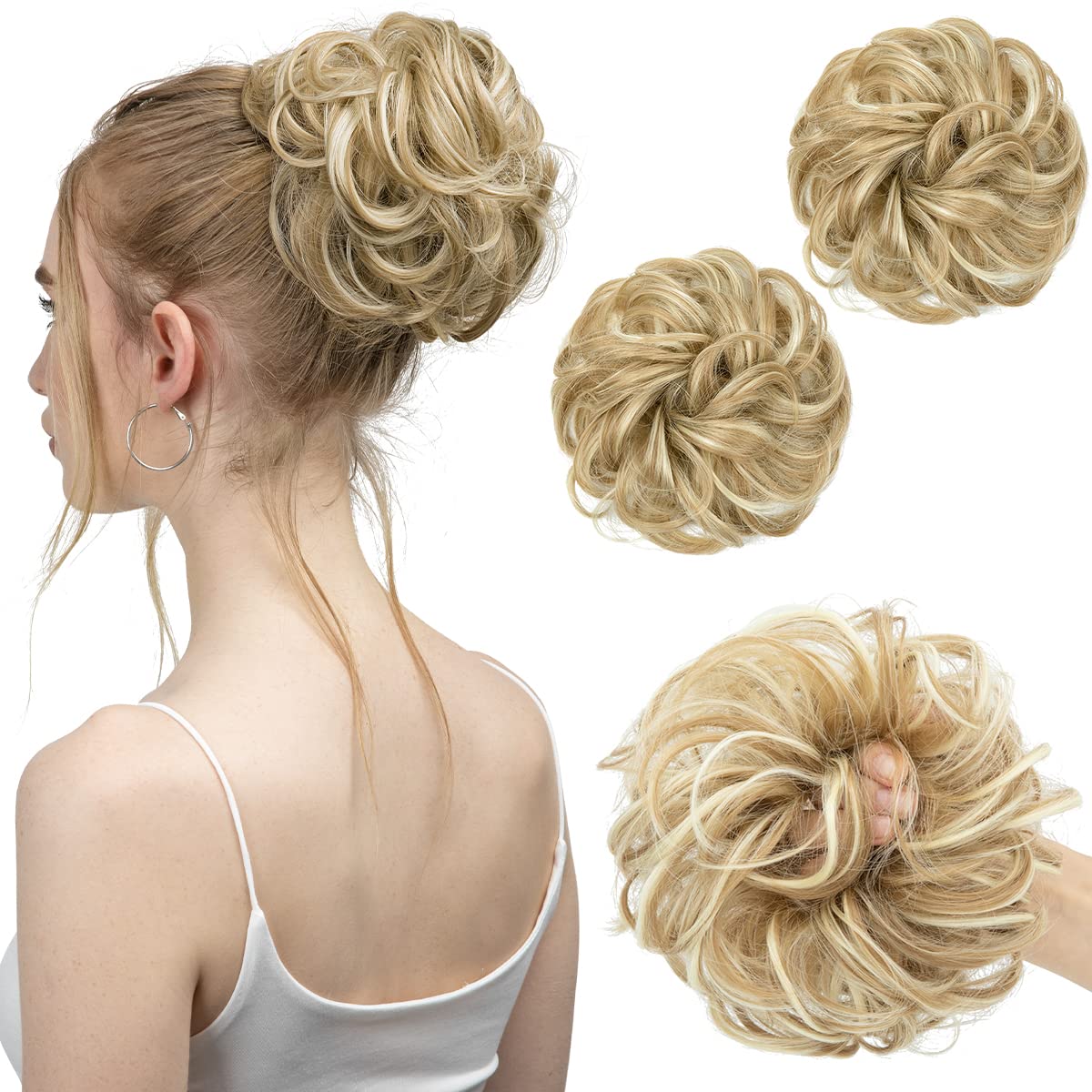 Dark Blonde/Beach Blonde Hair Buns (2 Pieces)