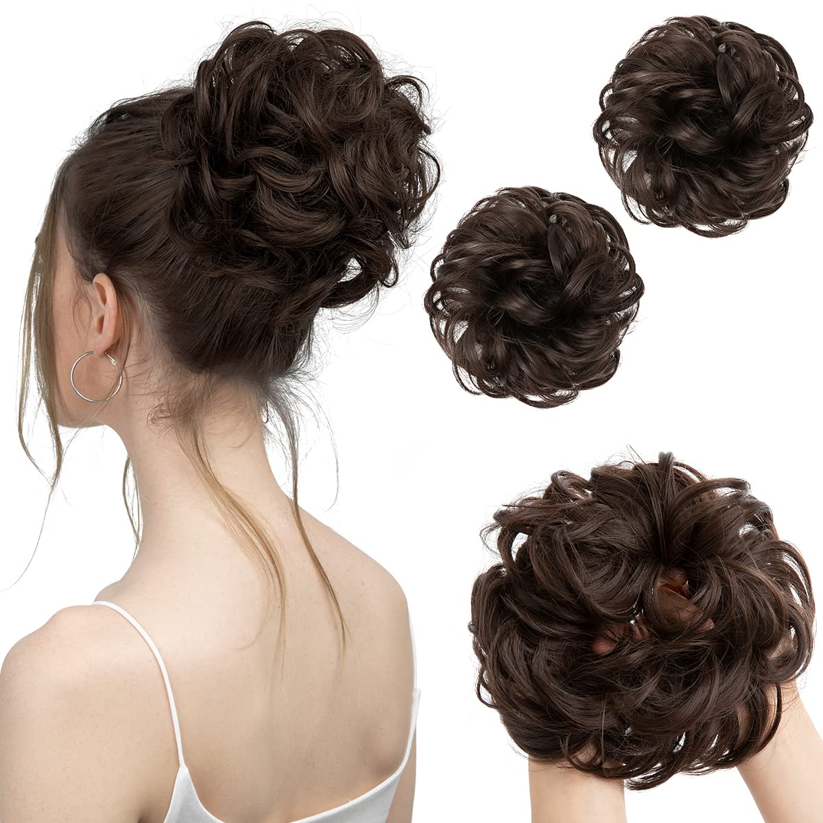 Dark Brown Hair Buns (2 Pieces)