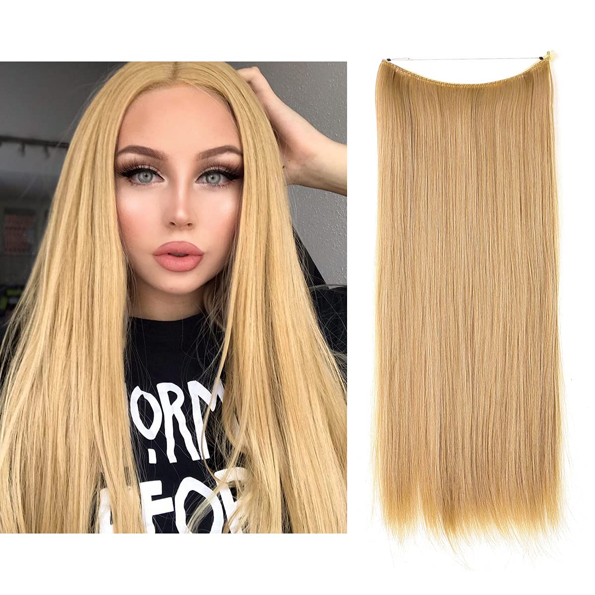 Light Honey Blonde Straight Halo