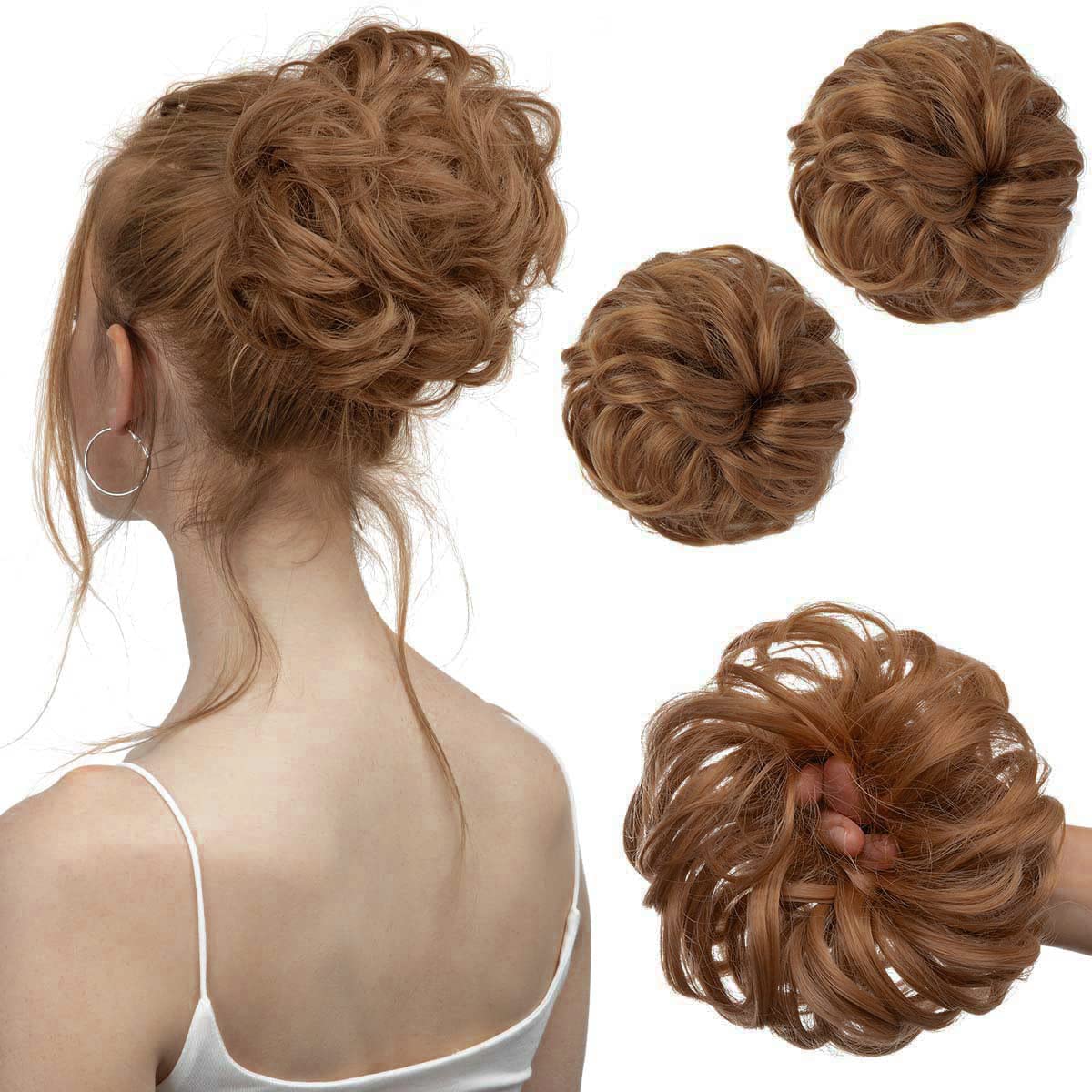 Golden Auburn Hair Buns (2 Pieces)