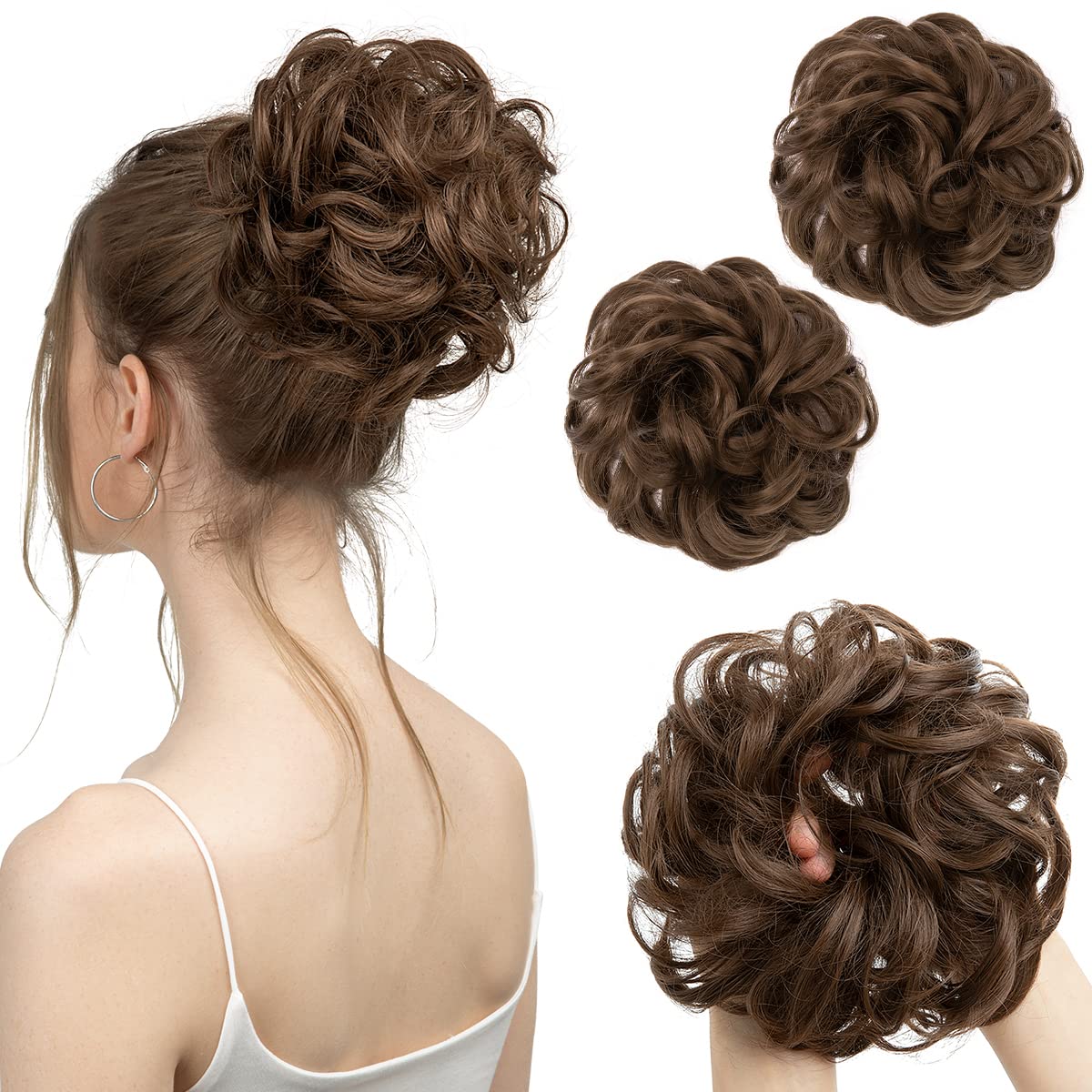 Medium Brown Hair Buns (2 Pieces)