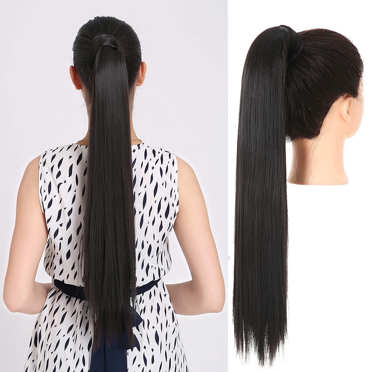 Jet Black Ponytail Hair Extension