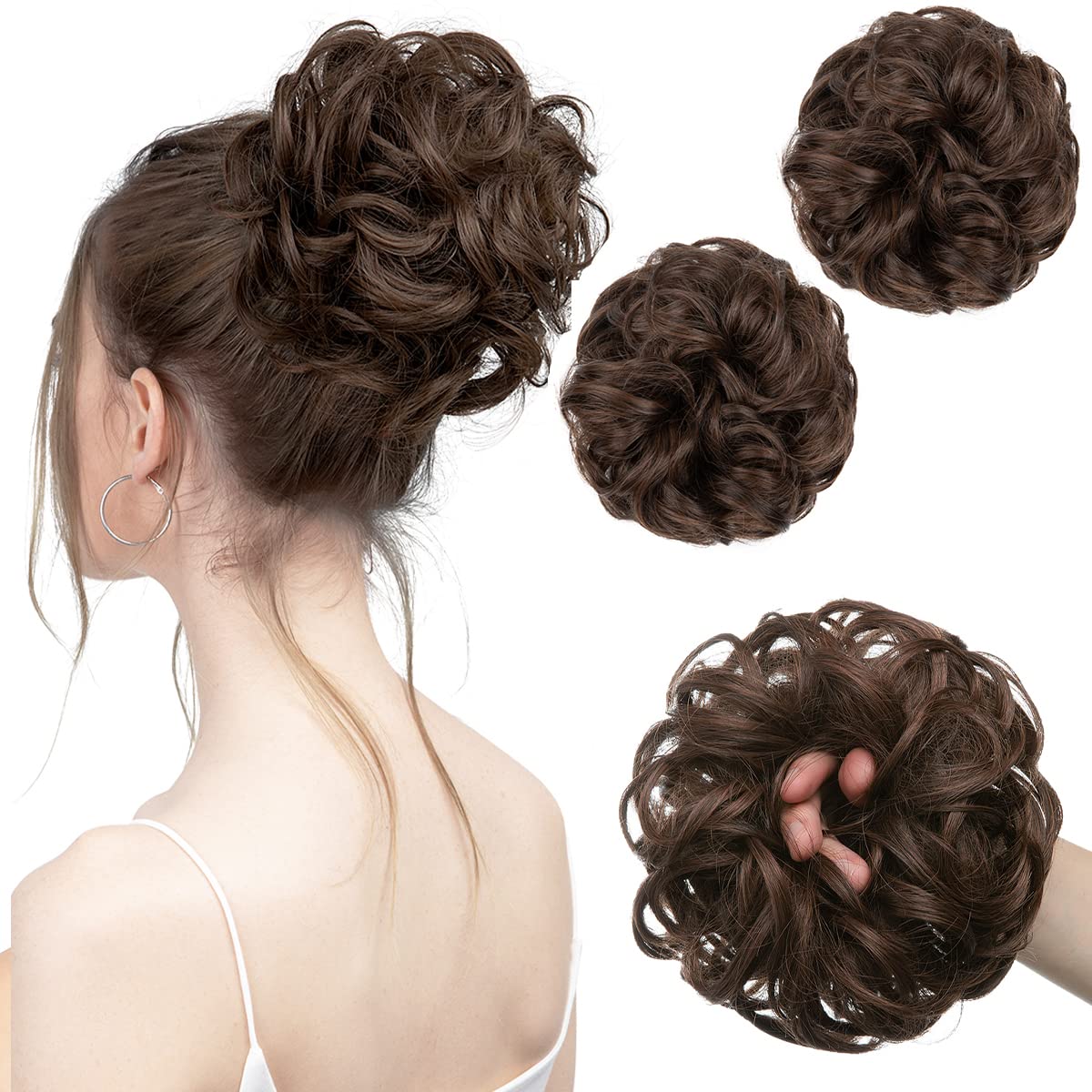 Ginger Brown Hair Buns (2 Pieces)