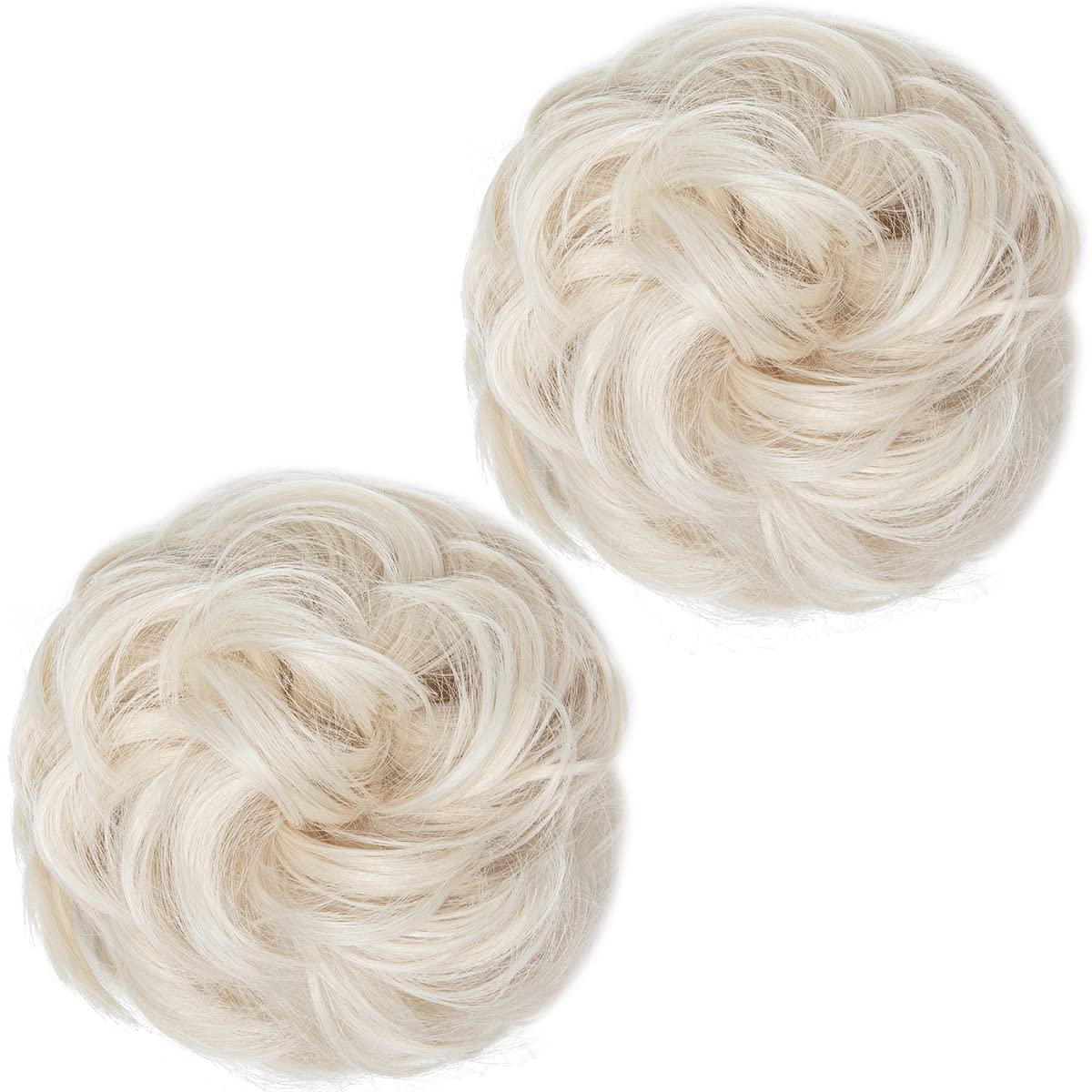 Platinum Blonde Hair Buns (2 Pieces)
