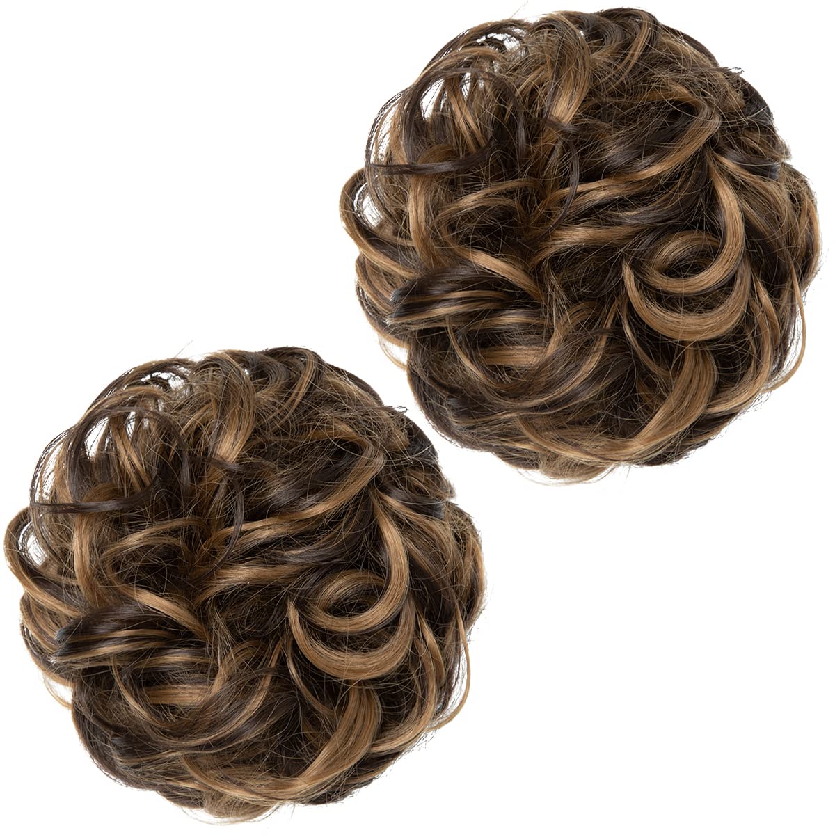 Dark Brown/Golden Hair Buns (2 Pieces)
