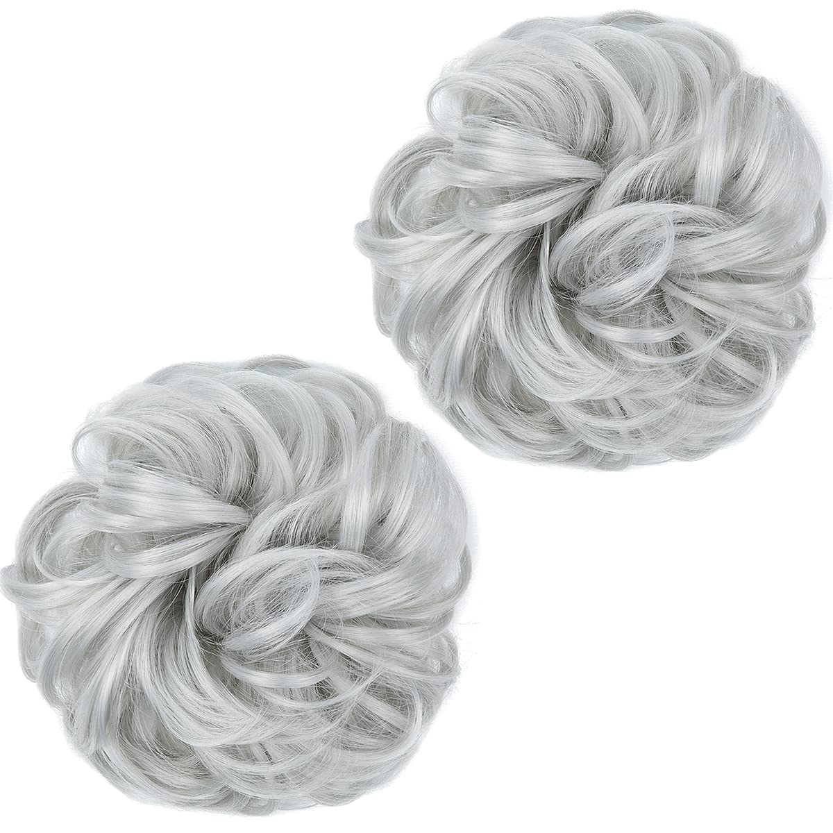 Light Silver Grey Hair Buns (2 Pieces)