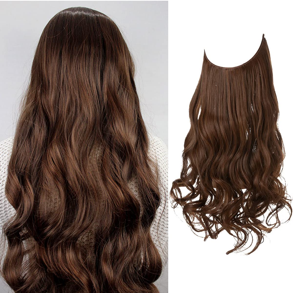 Light Brown Halo Hair Extensions
