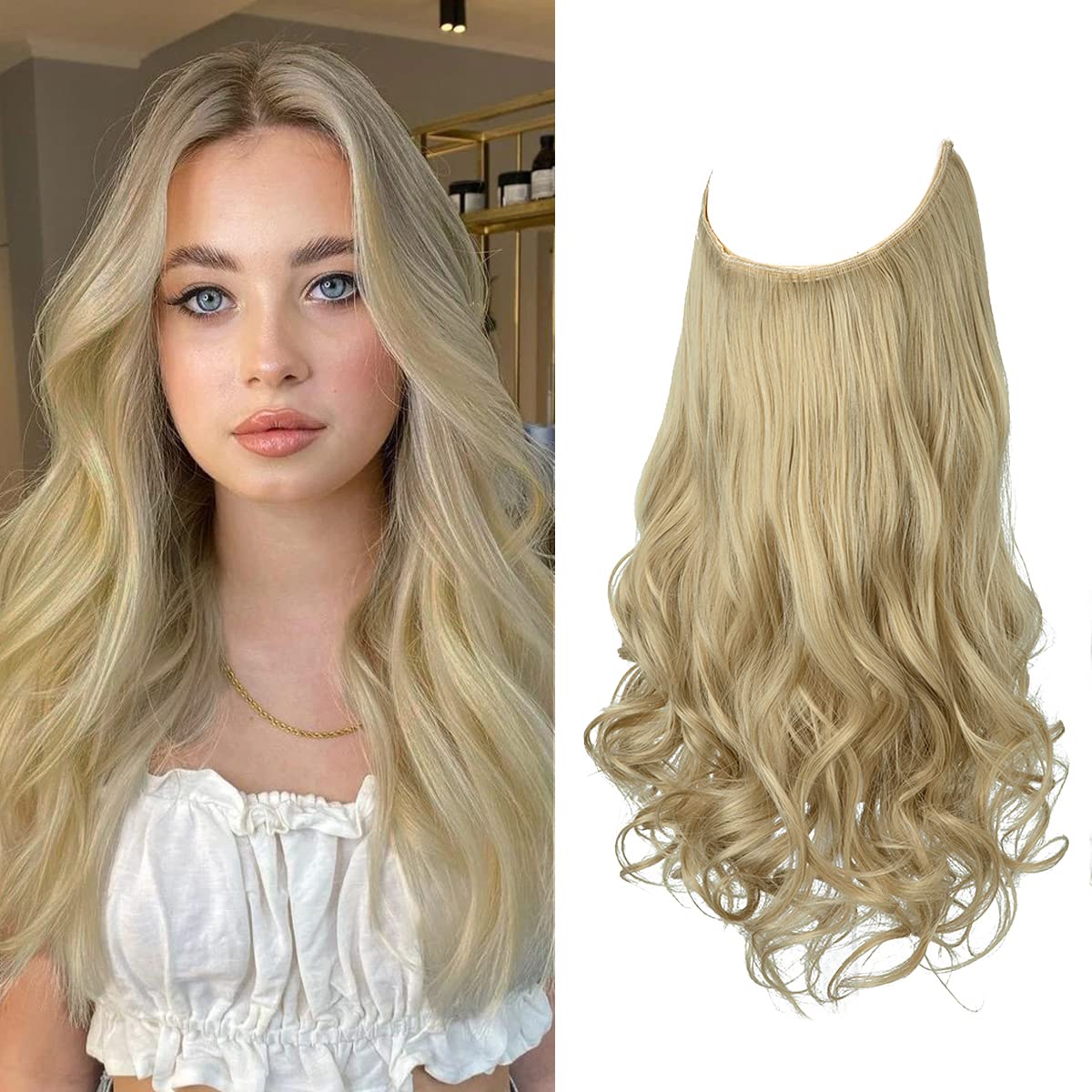 Natural Blonde Halo Hair Extensions