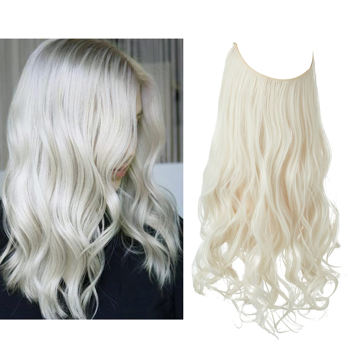 Platinum Blonde Halo Hair Extensions