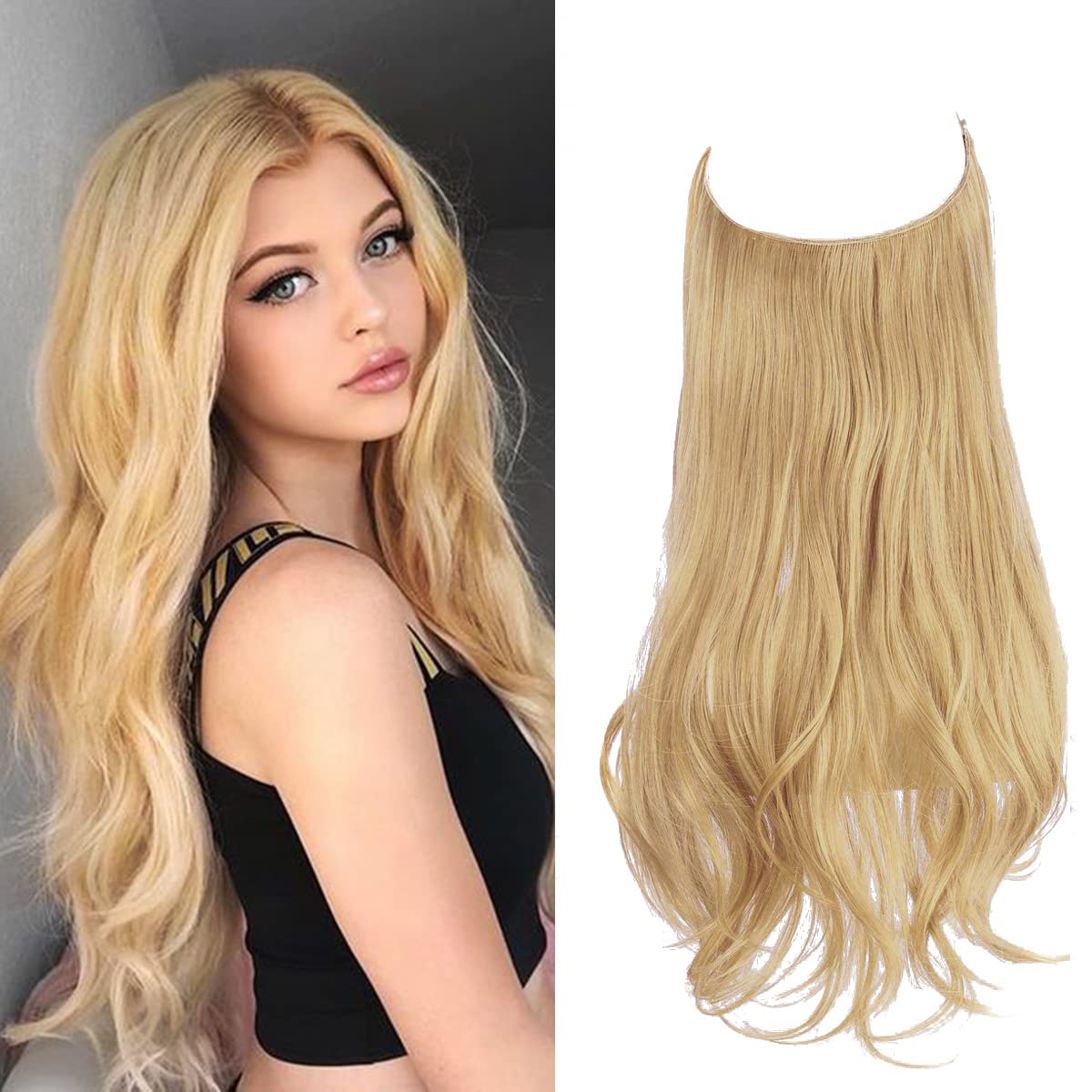 Light Honey Blonde Halo Hair Extensions