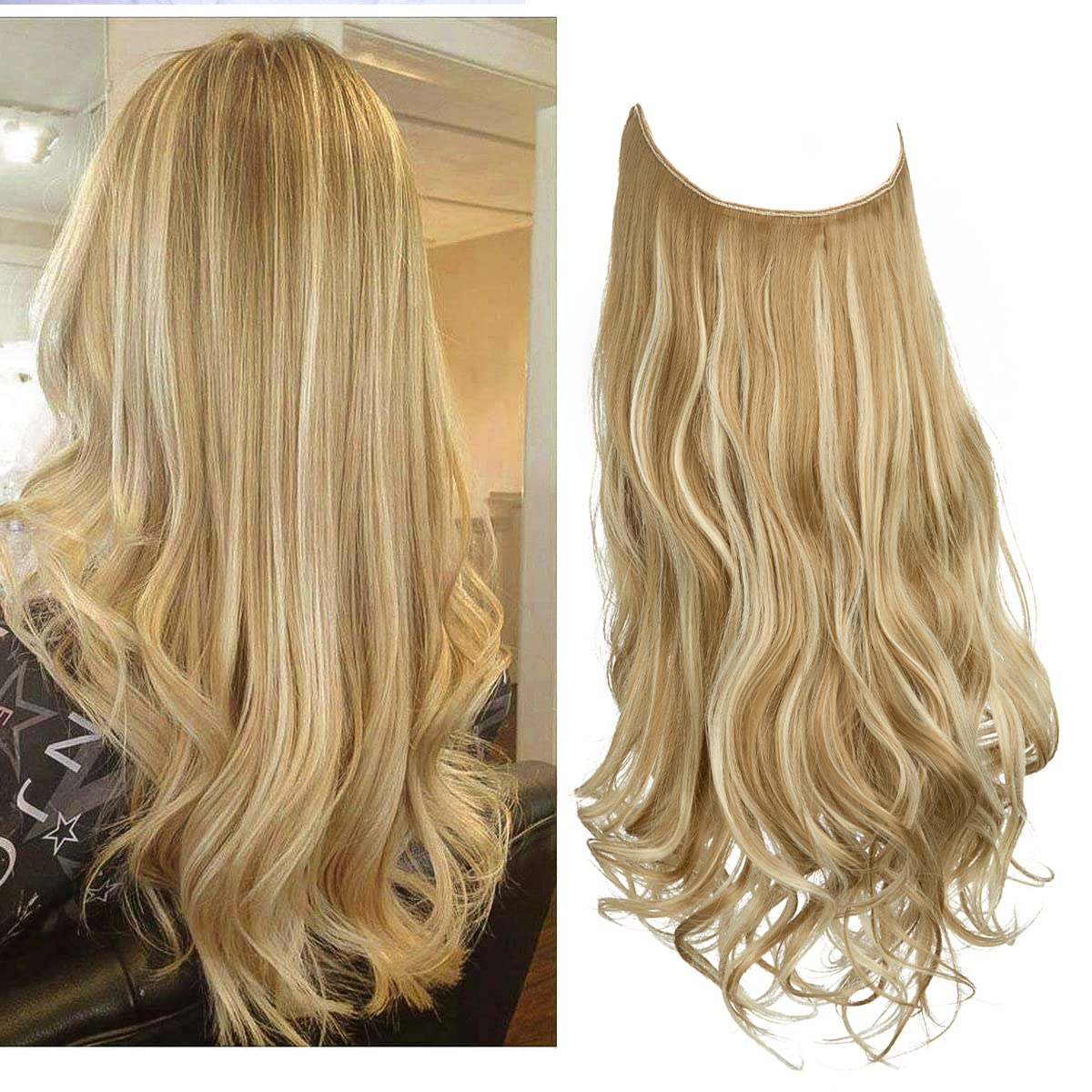 Dark Blonde/Beach Blonde Halo Hair Extensions