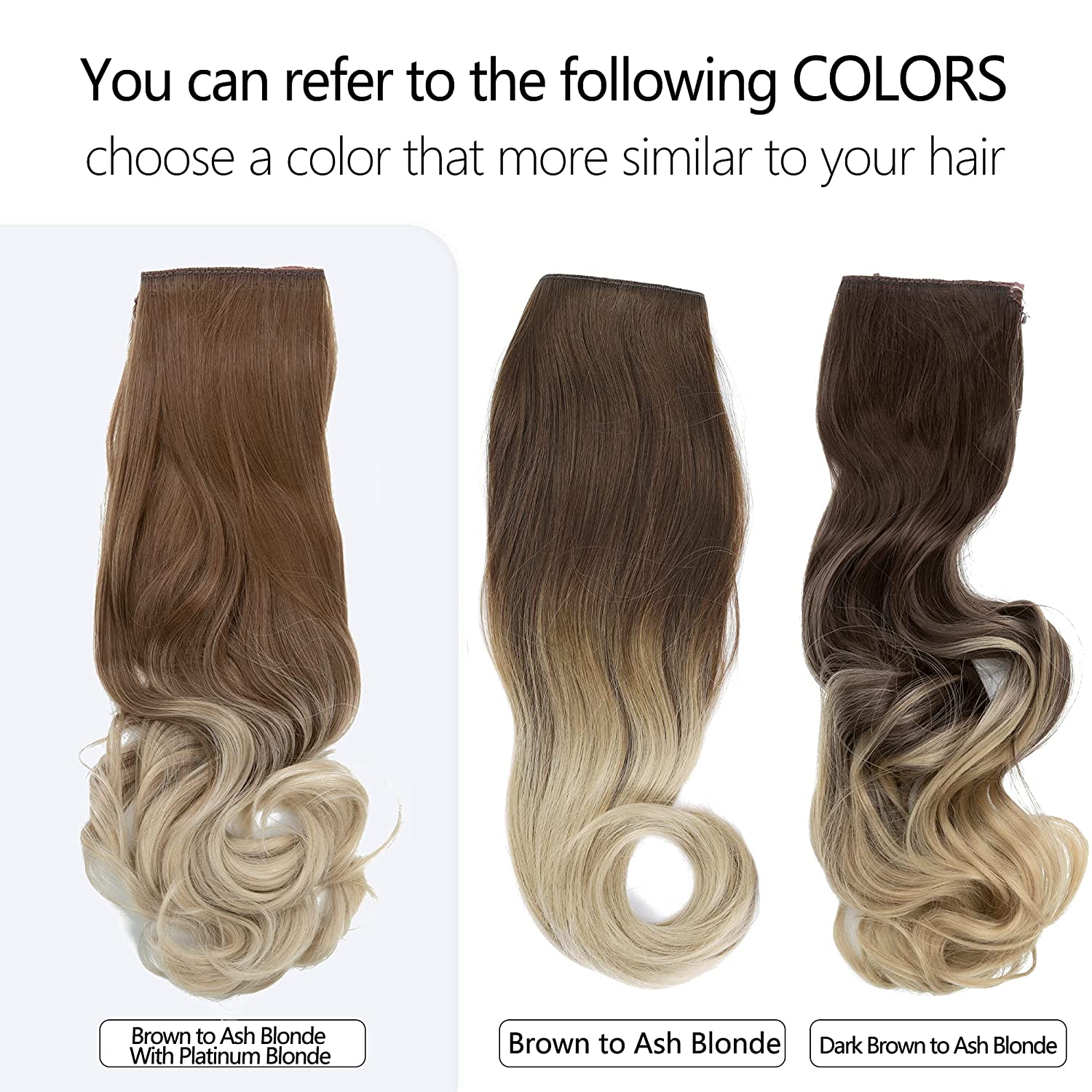 Brown to Platinum Blonde Halo Hair Extensions