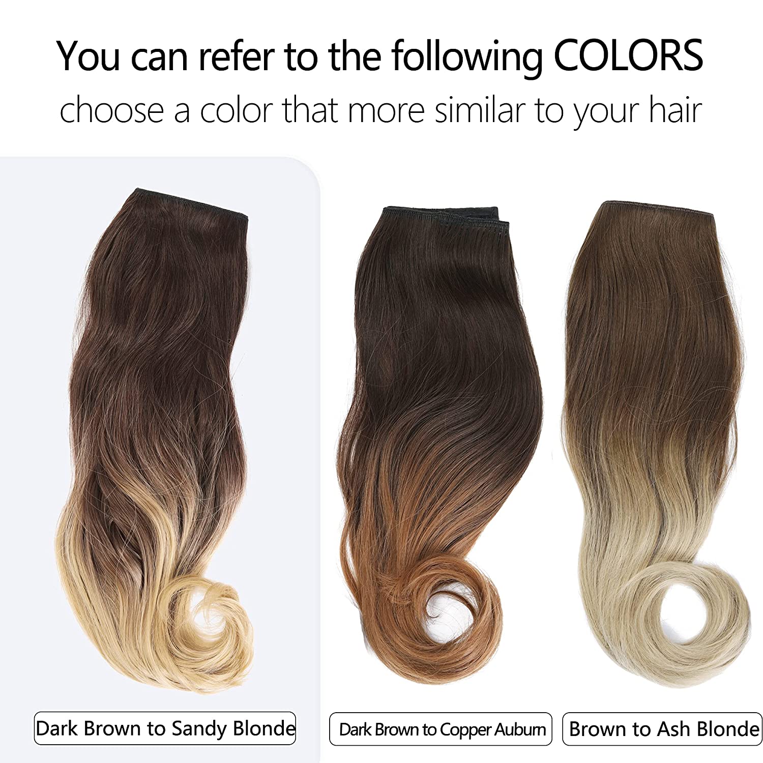 Dark Brown to Sandy Blonde Halo Hair Extensions