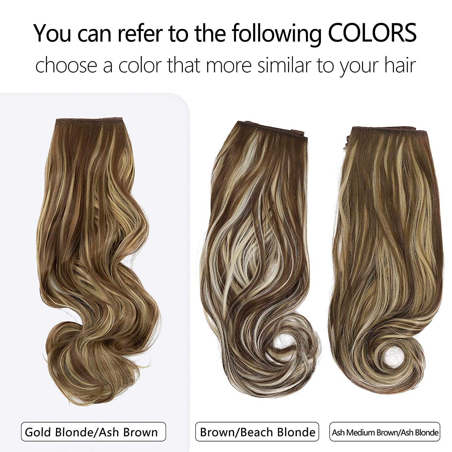 Gold Blonde/Ash Brown Halo Hair Extensions