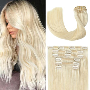 Platinum Blonde Clip-In Hair Extensions