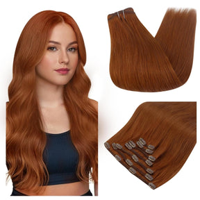 Balayage Marrón Oscuro a Chestnut Brown® Halo Natural Extensiones de pelo recto