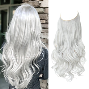 Light Grey Halo Hair Extensions