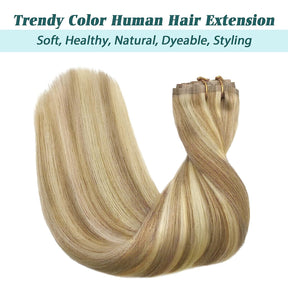 Ash Blonde/Beach Blonde Clip-In Human Hair Extensions