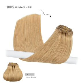 Balayage Marrón Oscuro a Chestnut Brown® Halo Natural Extensiones de pelo recto