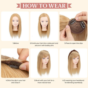 Light Champagne Clip-in Bangs