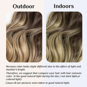 Dark Brown to Ash Blonde Halo Hair Extensions