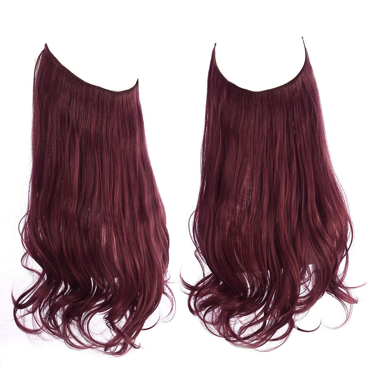 Wine Red Halo Hair Extensions