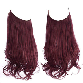 Wine Red Halo Hair Extensions