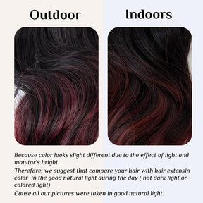 Black to Wine Red Halo Hair Extensions